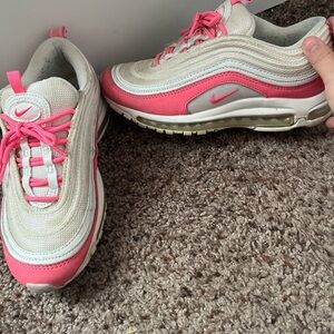Hot pink Nike air max sneakers
